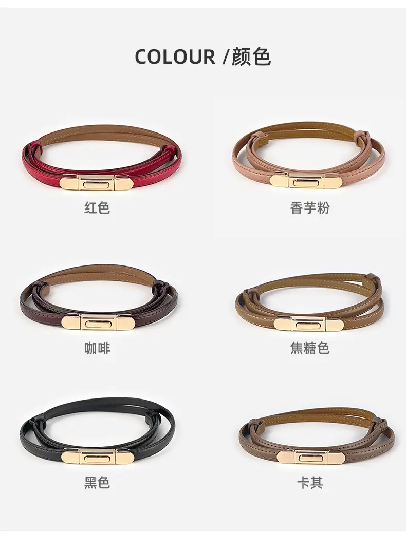 White Leather Belt for Women Thin Crossbody — feature 8
