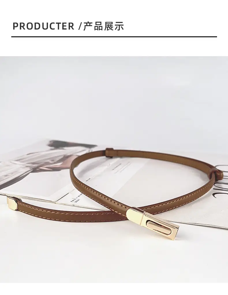 White Leather Belt for Women Thin Crossbody — feature 9