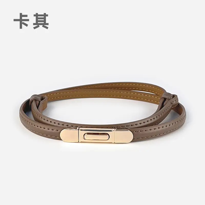 White Leather Belt for Women Thin Crossbody