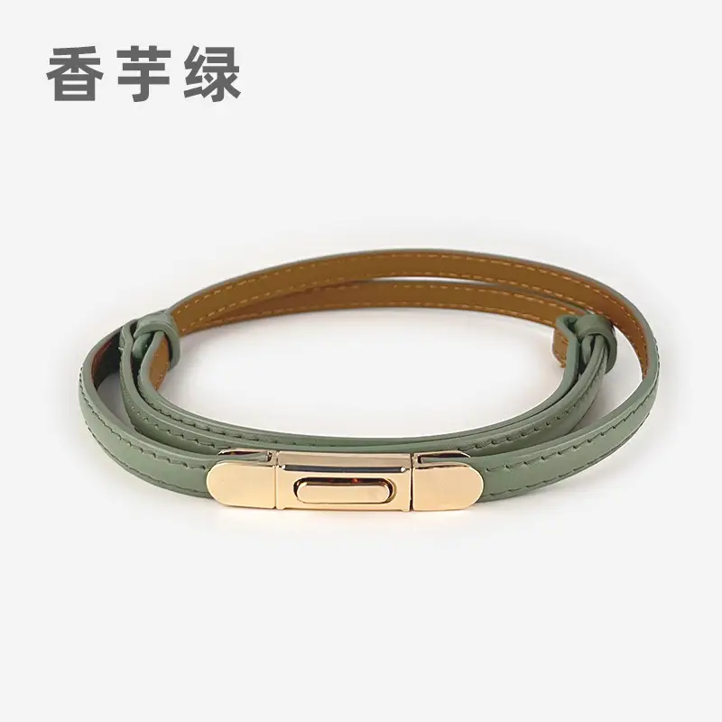 White Leather Belt for Women Thin Crossbody