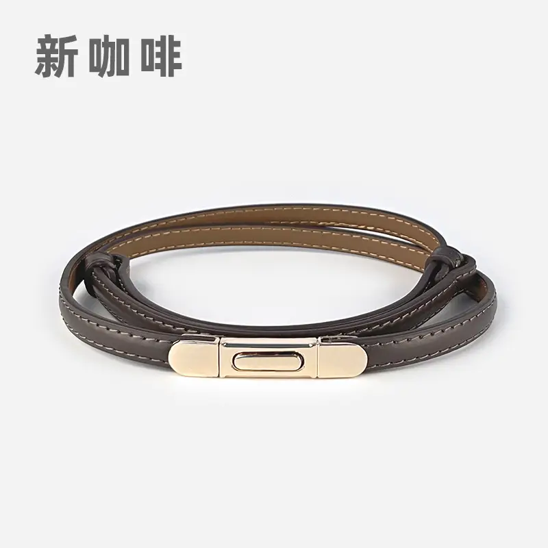 White Leather Belt for Women Thin Crossbody