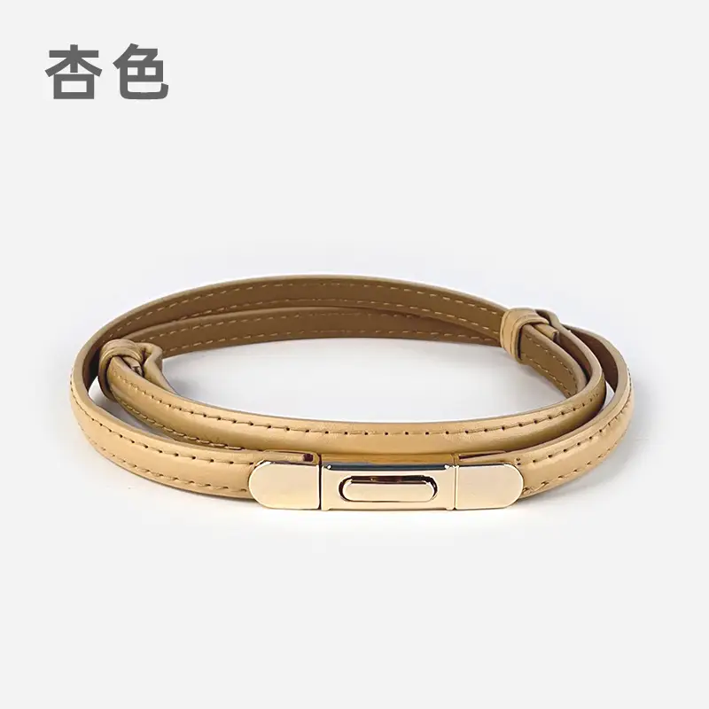 White Leather Belt for Women Thin Crossbody