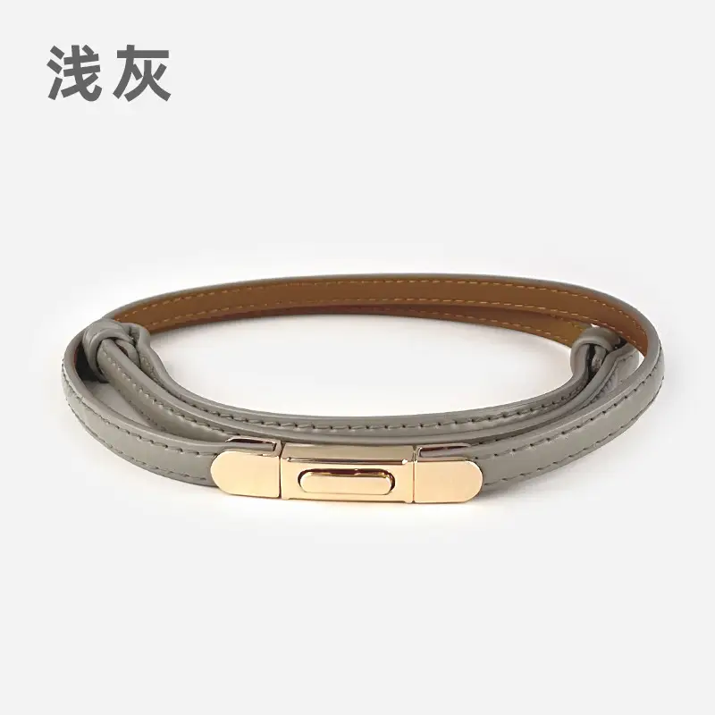 White Leather Belt for Women Thin Crossbody