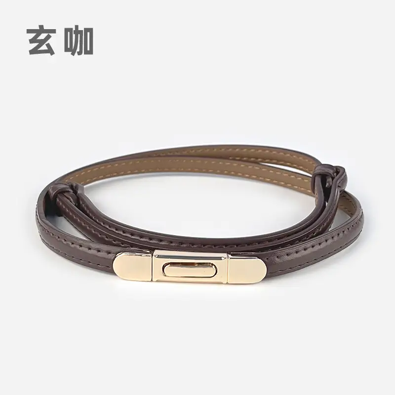 White Leather Belt for Women Thin Crossbody