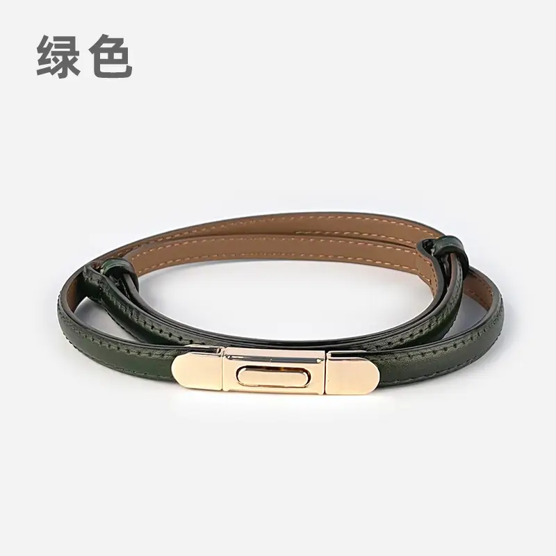 White Leather Belt for Women Thin Crossbody