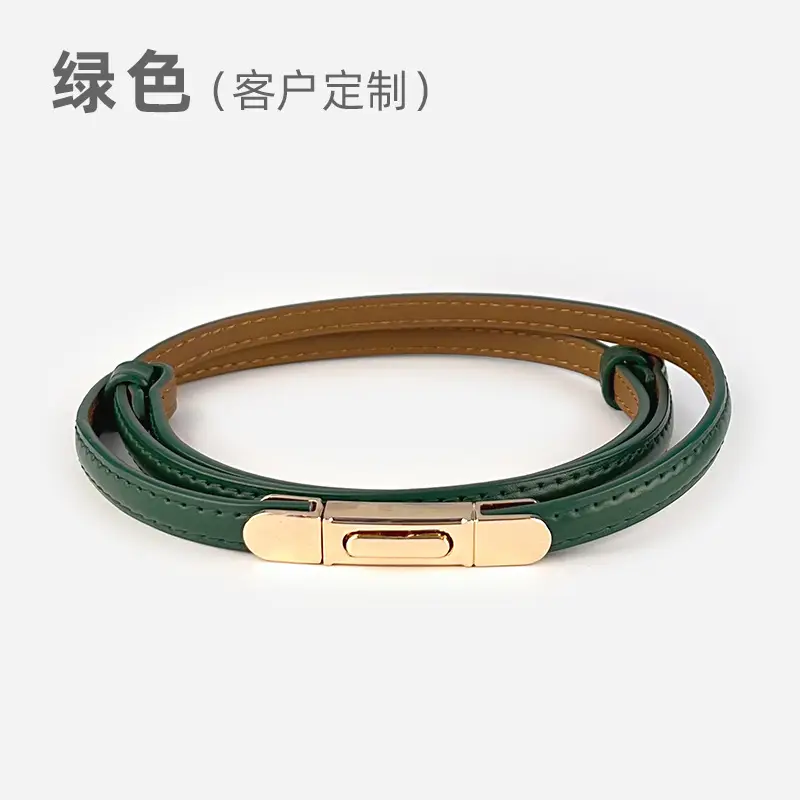 White Leather Belt for Women Thin Crossbody