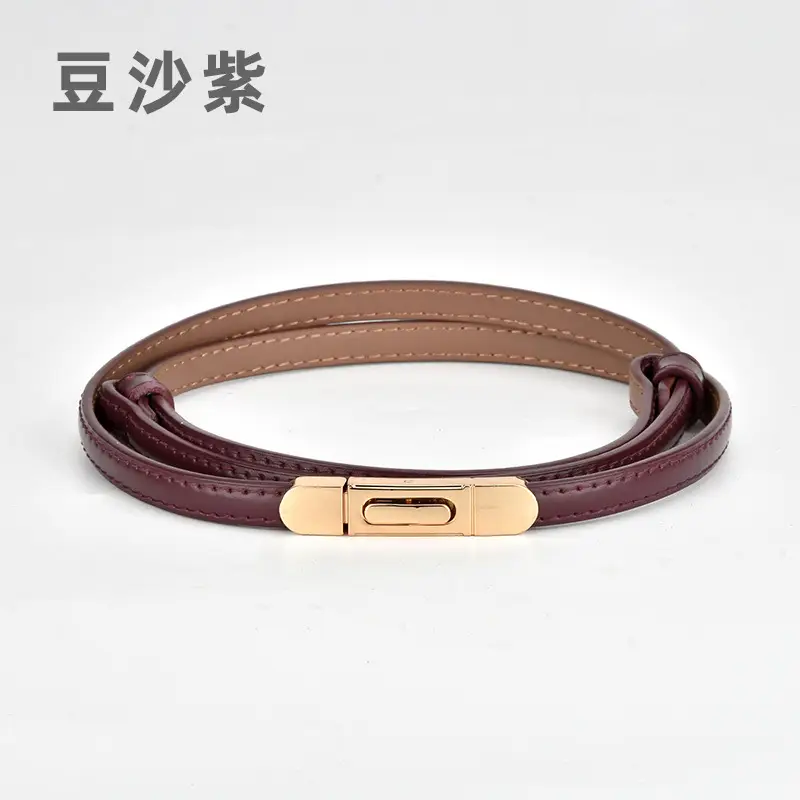 White Leather Belt for Women Thin Crossbody