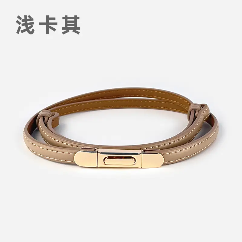 White Leather Belt for Women Thin Crossbody