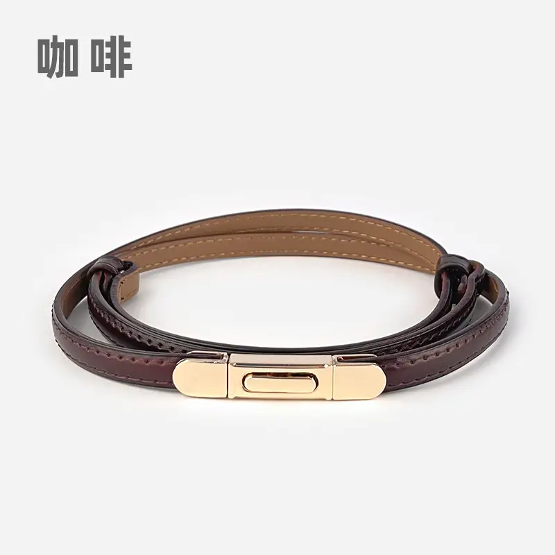 White Leather Belt for Women Thin Crossbody