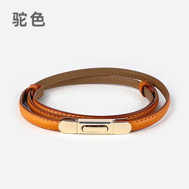 White Leather Belt for Women Thin Crossbody