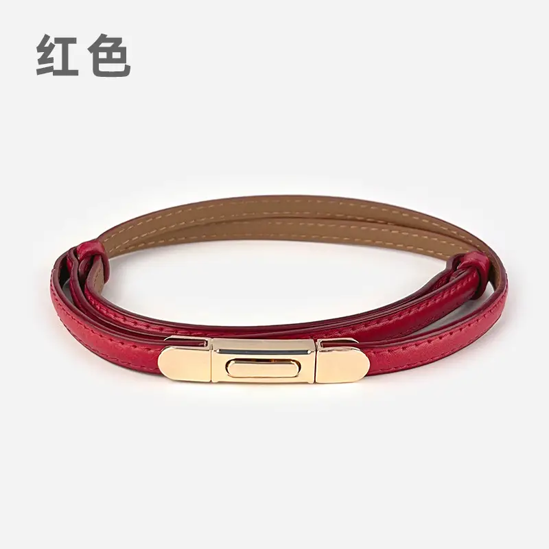 White Leather Belt for Women Thin Crossbody
