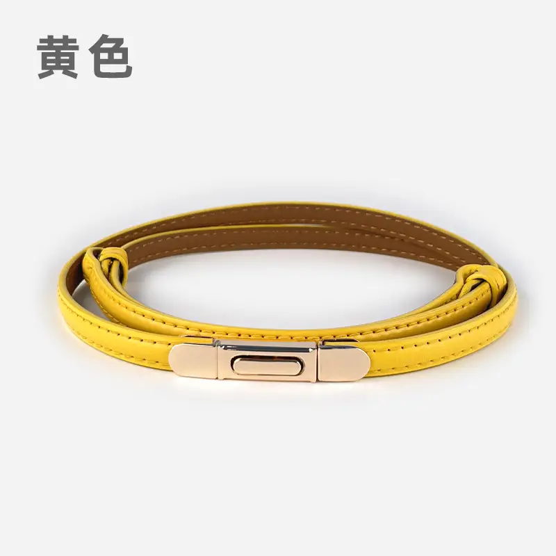 White Leather Belt for Women Thin Crossbody