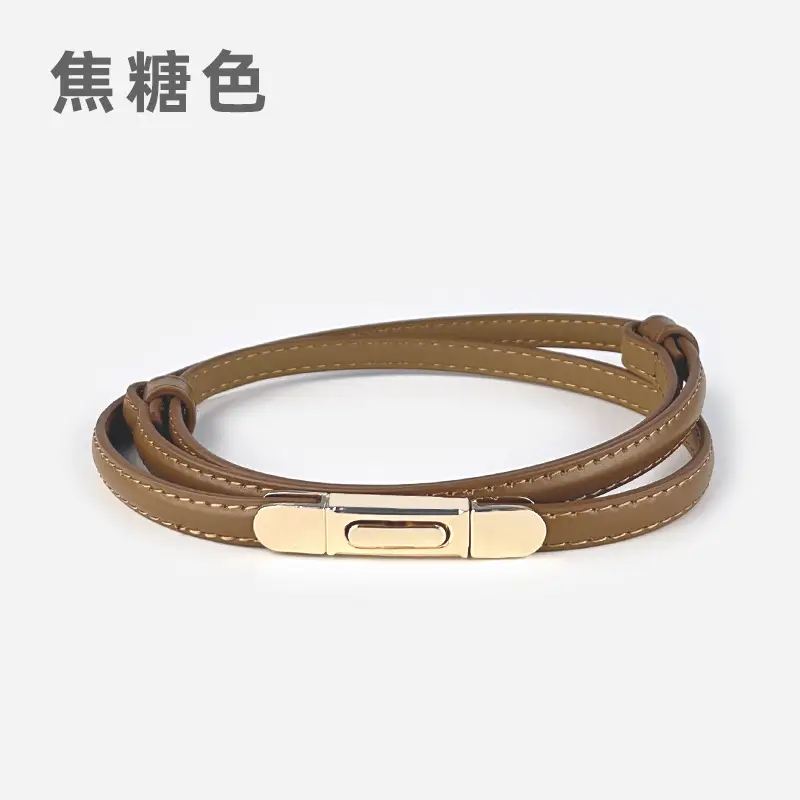 White Leather Belt for Women Thin Crossbody