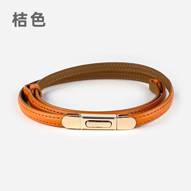 White Leather Belt for Women Thin Crossbody