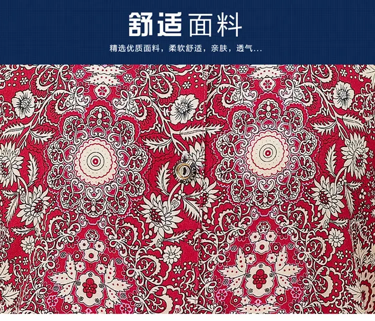 Elderly Women's Blue Paisley Suit Cotton Silk 3Pc Set — feature 3