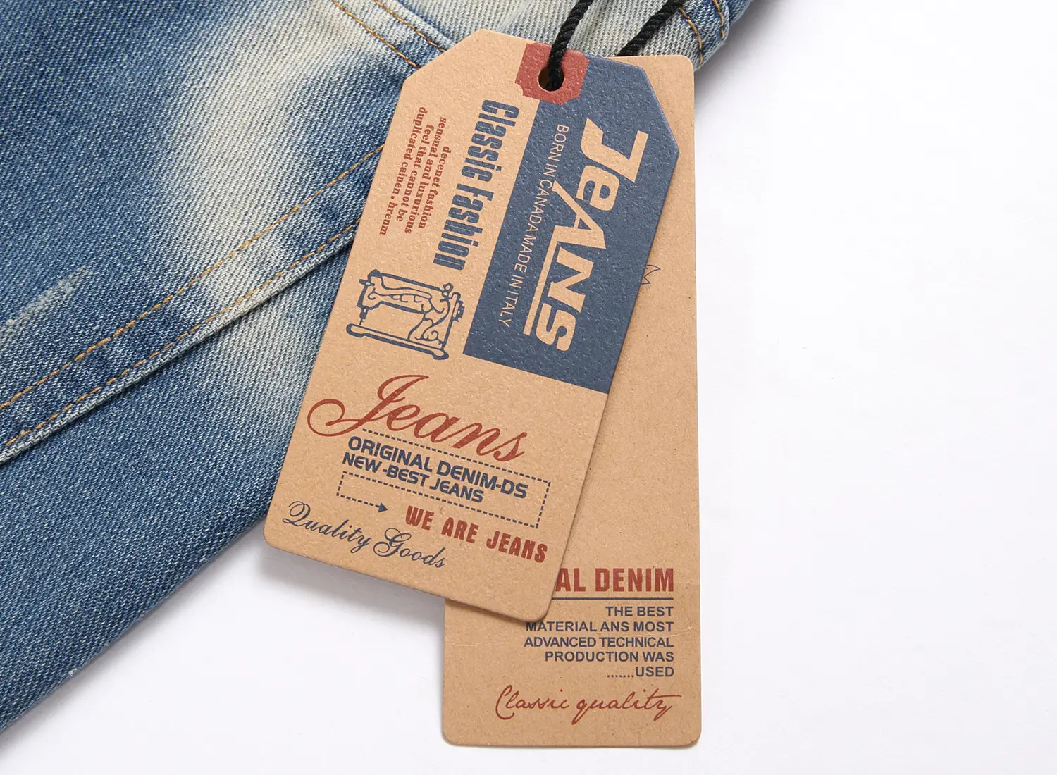 Rapped Men's Blue Denim Shorts Mid Waist Straight Cut — feature 13