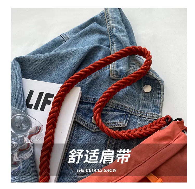 Women's Cream Rope Chest Bag with Tassel Drawstring — feature 4