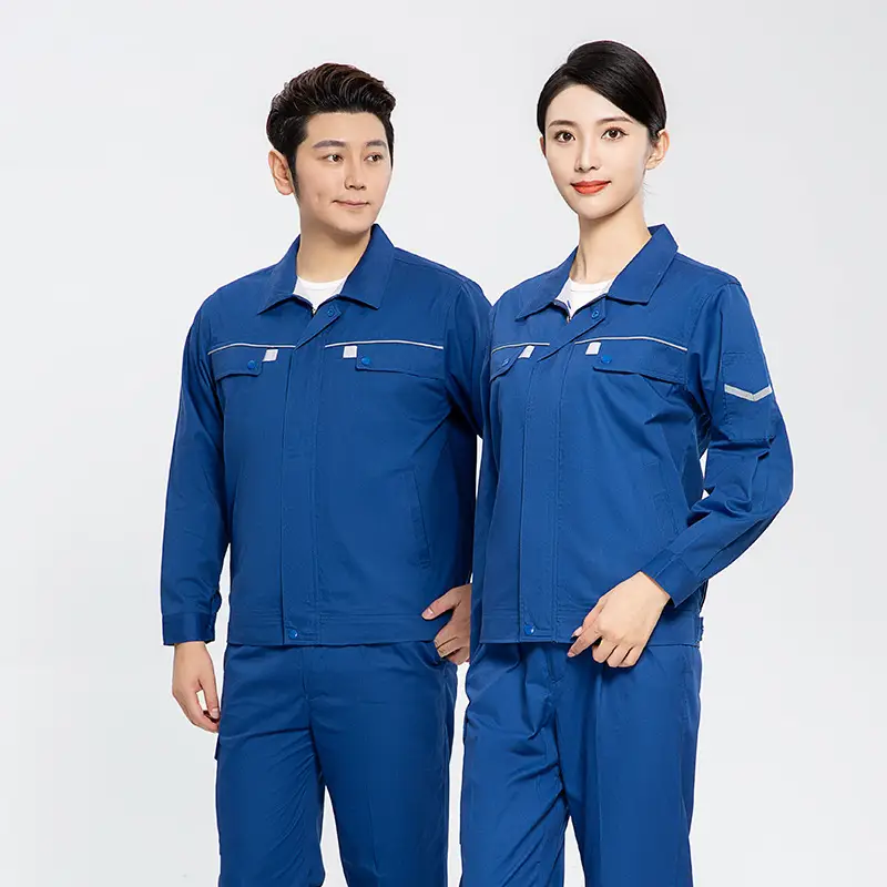 Men & Women Blue Auto Repair Work Suit Set - Image 3