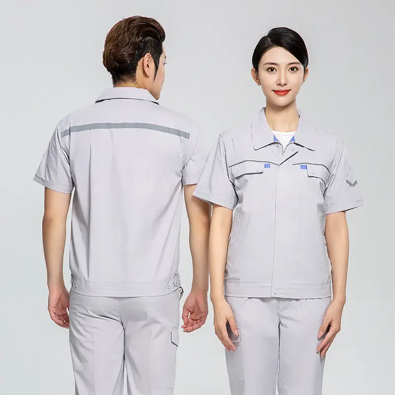 Men & Women Blue Auto Repair Work Suit Set - Image 4