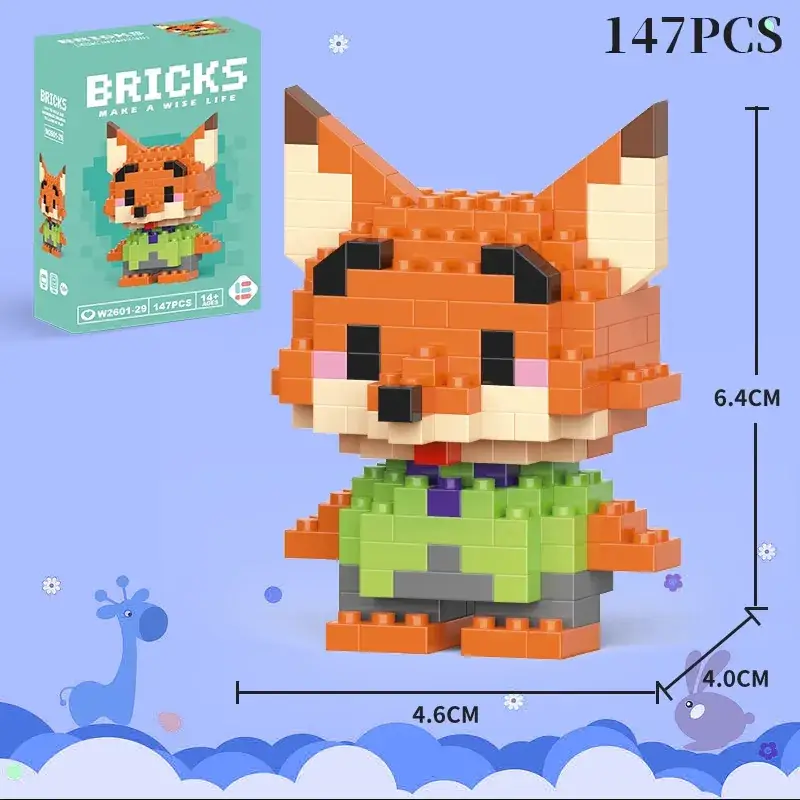 Lego Strawberry Bear Micro Particle Building Blocks Puzzle - Image 3