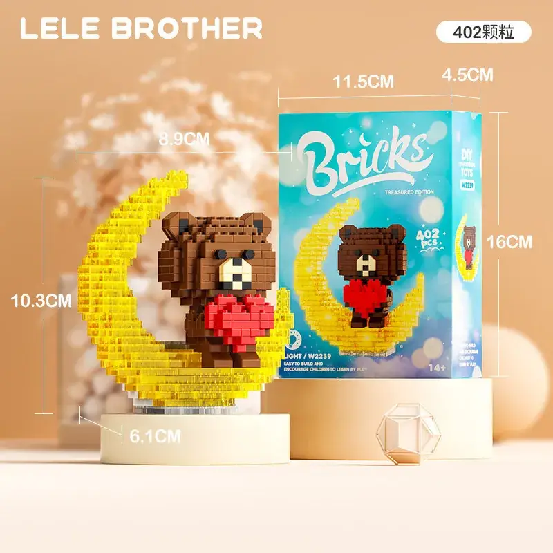 Lego Strawberry Bear Micro Particle Building Blocks Puzzle - Image 79