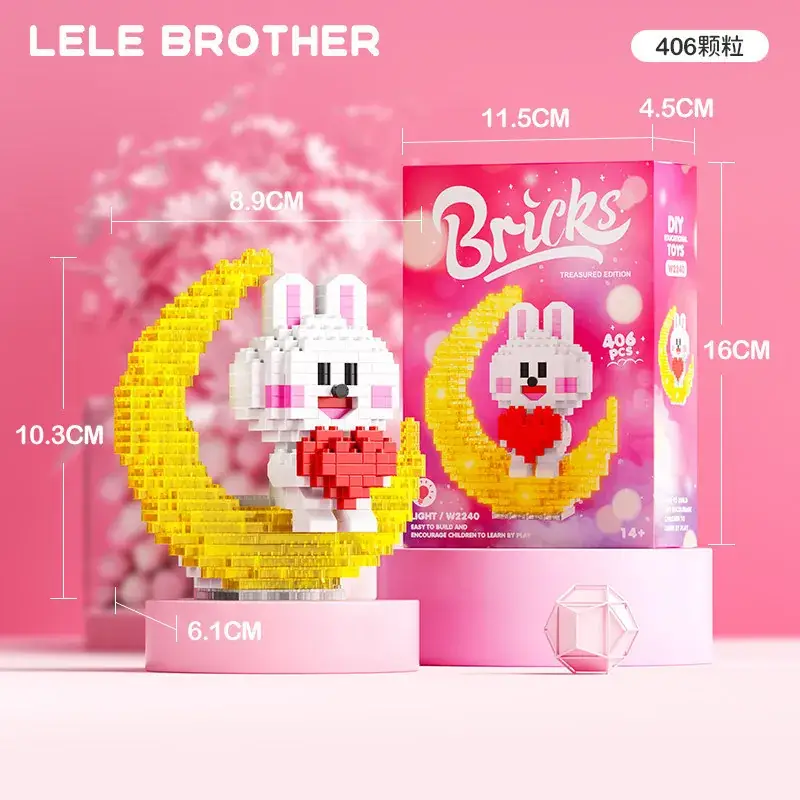 Lego Strawberry Bear Micro Particle Building Blocks Puzzle - Image 80