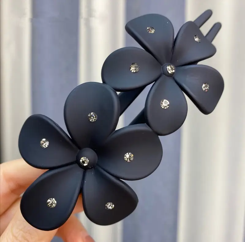 Purple Flower Hair Clips for Women Elegant Net Clip - Image 4