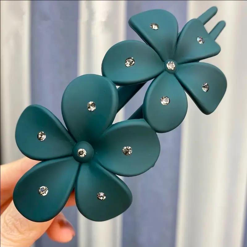 Purple Flower Hair Clips for Women Elegant Net Clip - Image 7