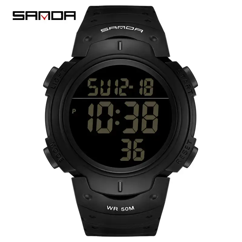 Sanda Astronaut Digital Watch 60m WR Olive Green - Image 5
