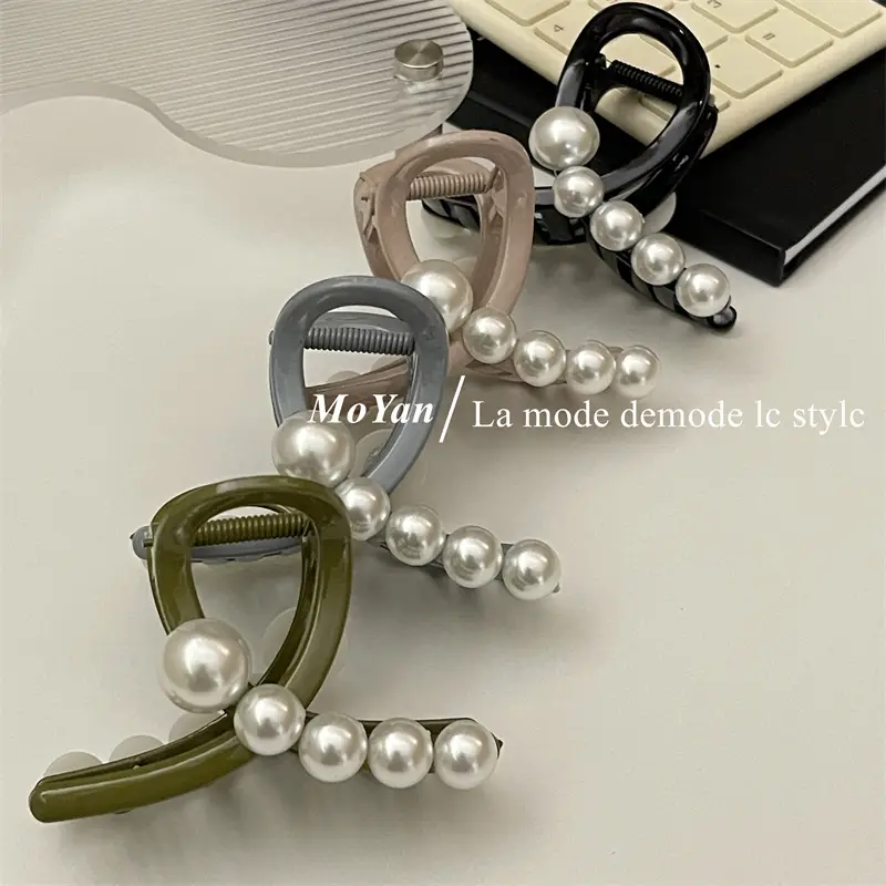 Women's Pearl Hairpin with Medium Clip & New Shark Clip - Image 5