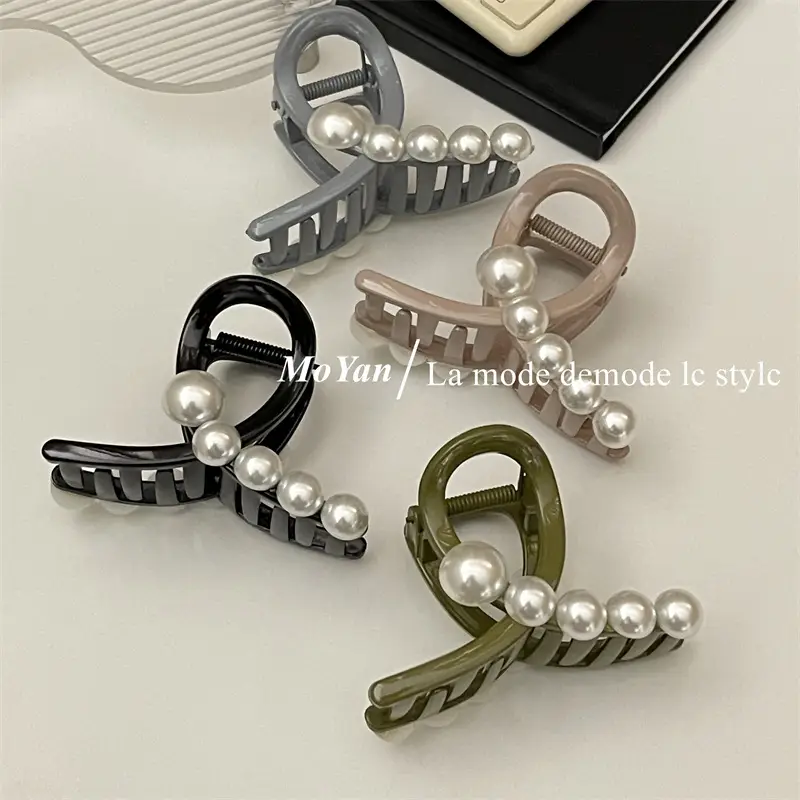 Women's Pearl Hairpin with Medium Clip & New Shark Clip — feature 13