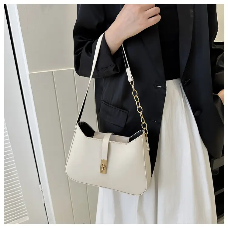 Women's Niche Design Crossbody Bag Solid Beige 2023 — feature 18