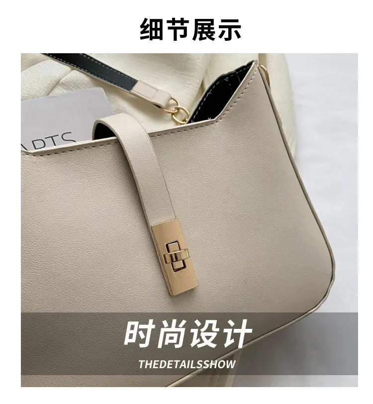 Women's Niche Design Crossbody Bag Solid Beige 2023 — feature 3