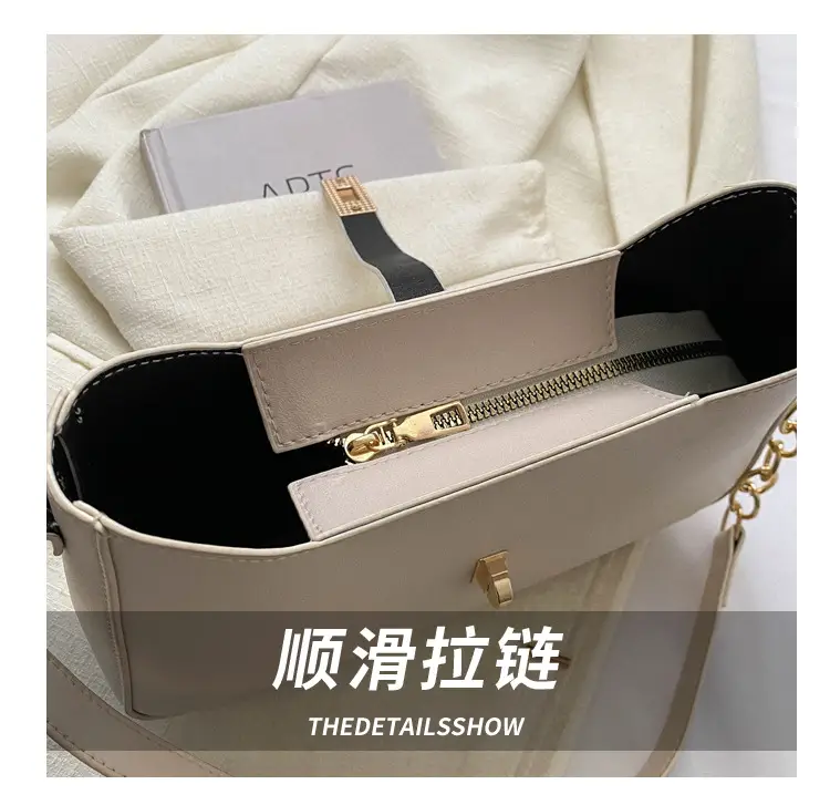 Women's Niche Design Crossbody Bag Solid Beige 2023 — feature 6