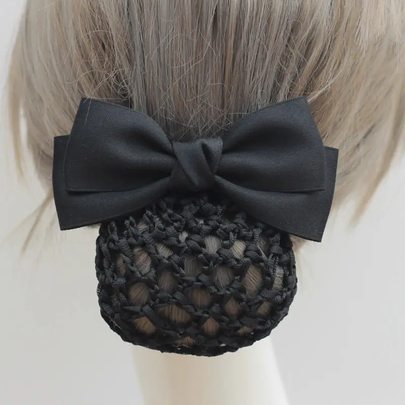 Black Bow Hairpin for Women Professional Hairnet - Image 2