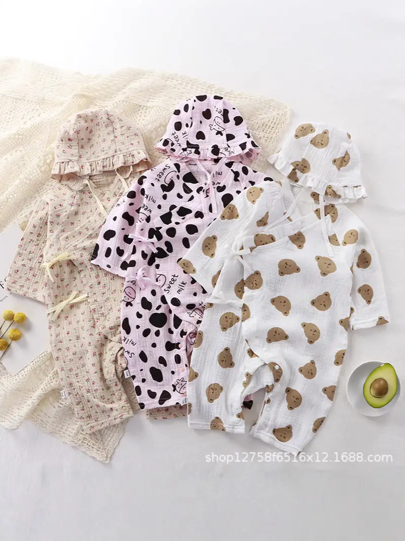 Baby Cotton Long Sleeve Jumpsuit Set with Heart Print - Image 13