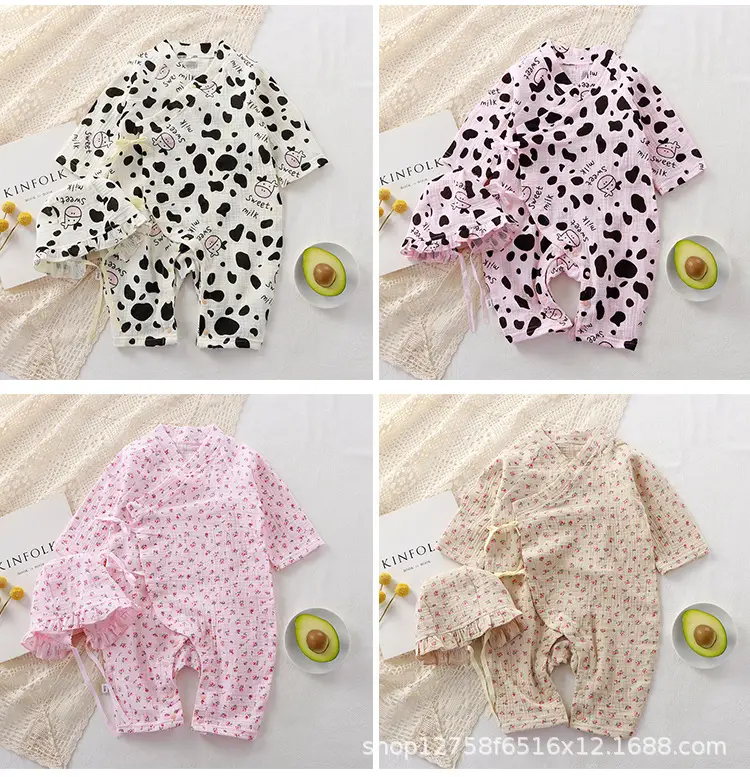 Baby Cotton Long Sleeve Jumpsuit Set with Heart Print — feature 11