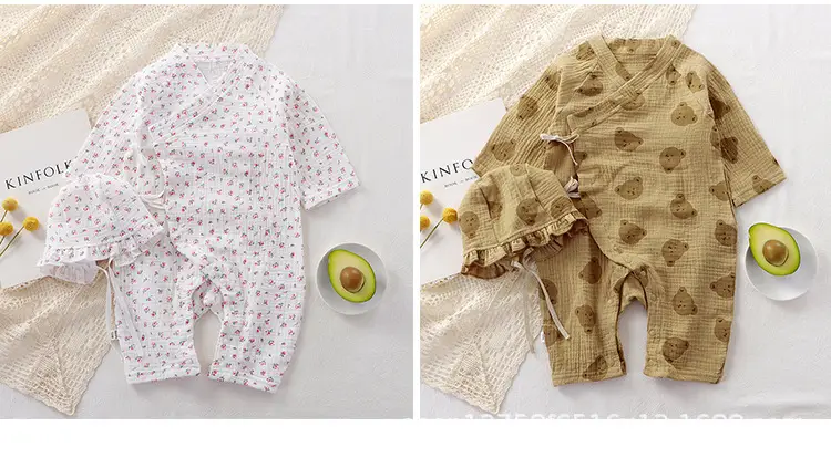 Baby Cotton Long Sleeve Jumpsuit Set with Heart Print — feature 12