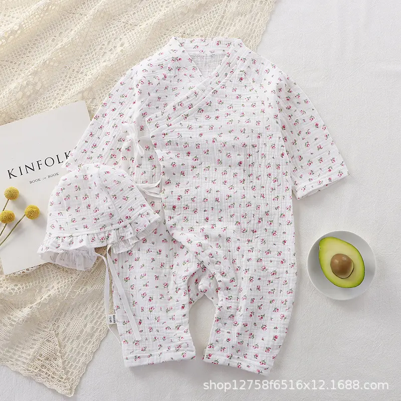 Baby Cotton Long Sleeve Jumpsuit Set with Heart Print - Image 6