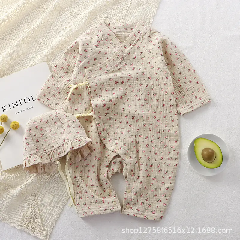 Baby Cotton Long Sleeve Jumpsuit Set with Heart Print - Image 8