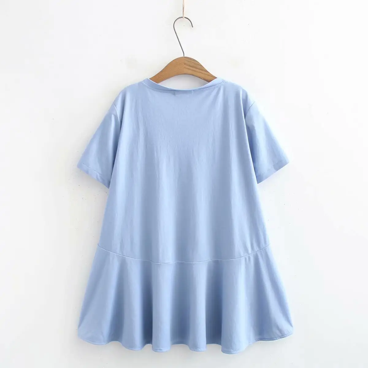2024 Summer Light Blue Slim Fit Women's Top - Image 6