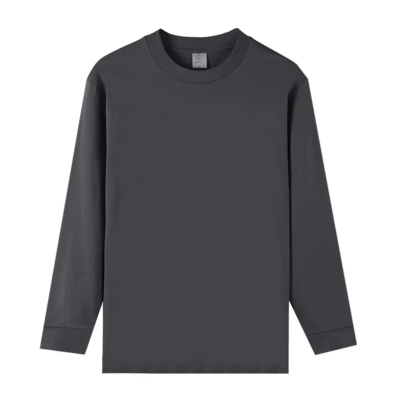 Men's Orange Long Sleeve Cotton T-Shirt 260g - Image 10
