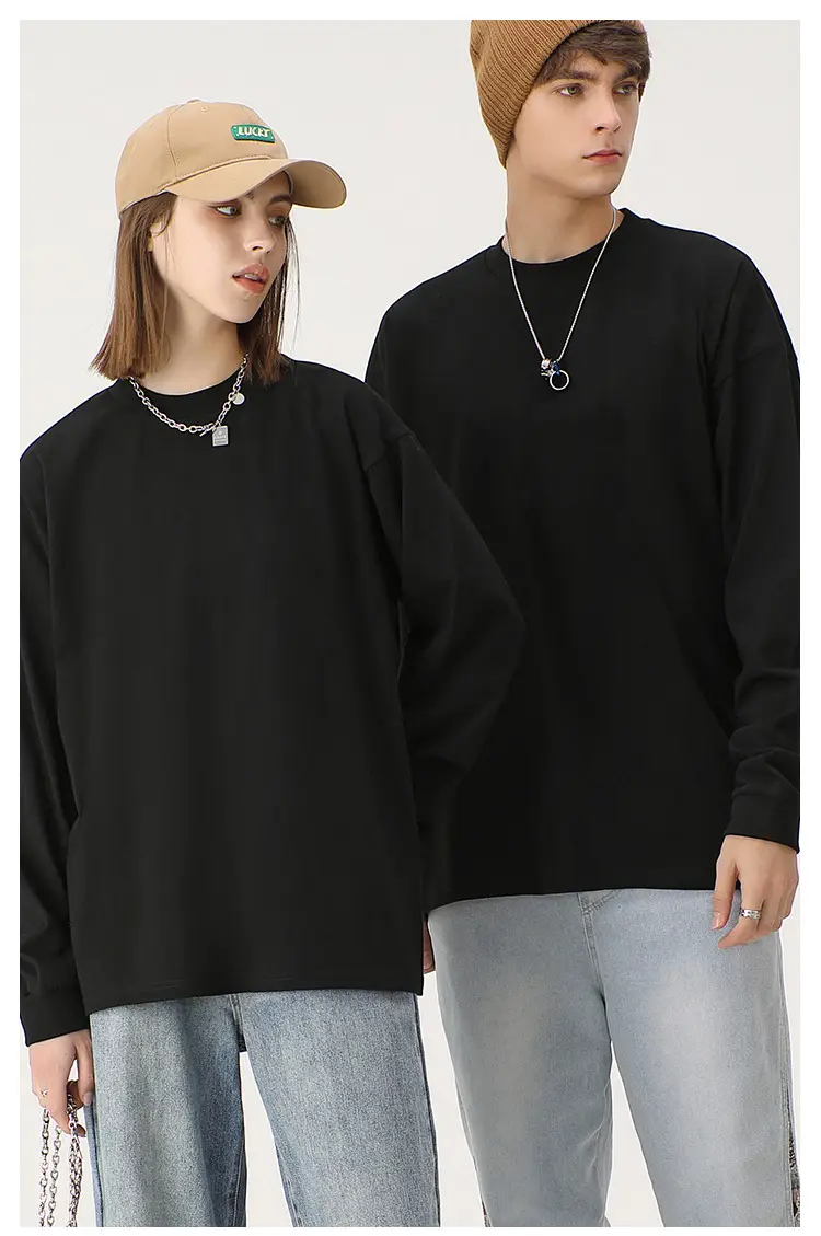 Men's Orange Long Sleeve Cotton T-Shirt 260g — feature 12