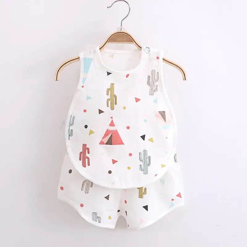 Infant Toddler All-Season Romper Set White Cactus Print - Image 7