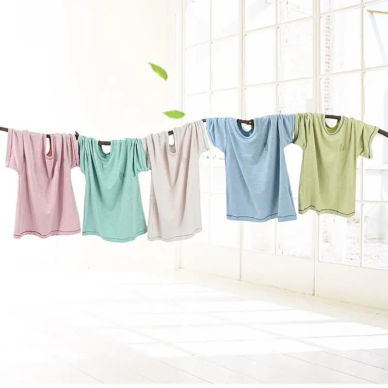 Summer T-Shirt Shorts Set for Boys Girls Solid Color - Image 9