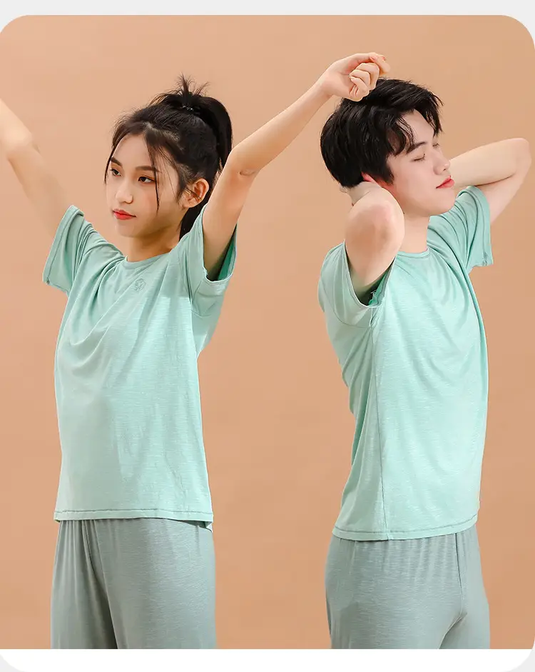 Summer T-Shirt Shorts Set for Boys Girls Solid Color — feature 18