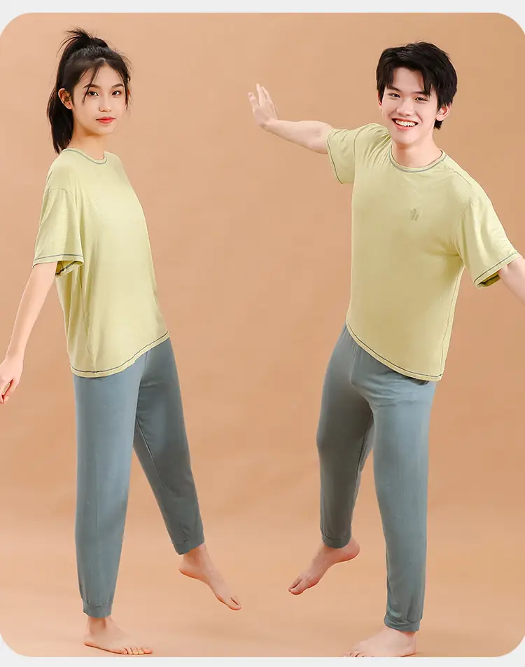 Summer T-Shirt Shorts Set for Boys Girls Solid Color — feature 21