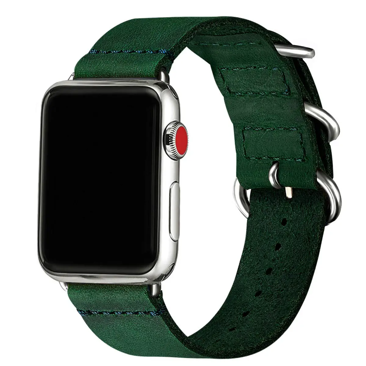 Apple Watch 3 Ring Buckle Frosted Leather Strap 22mm