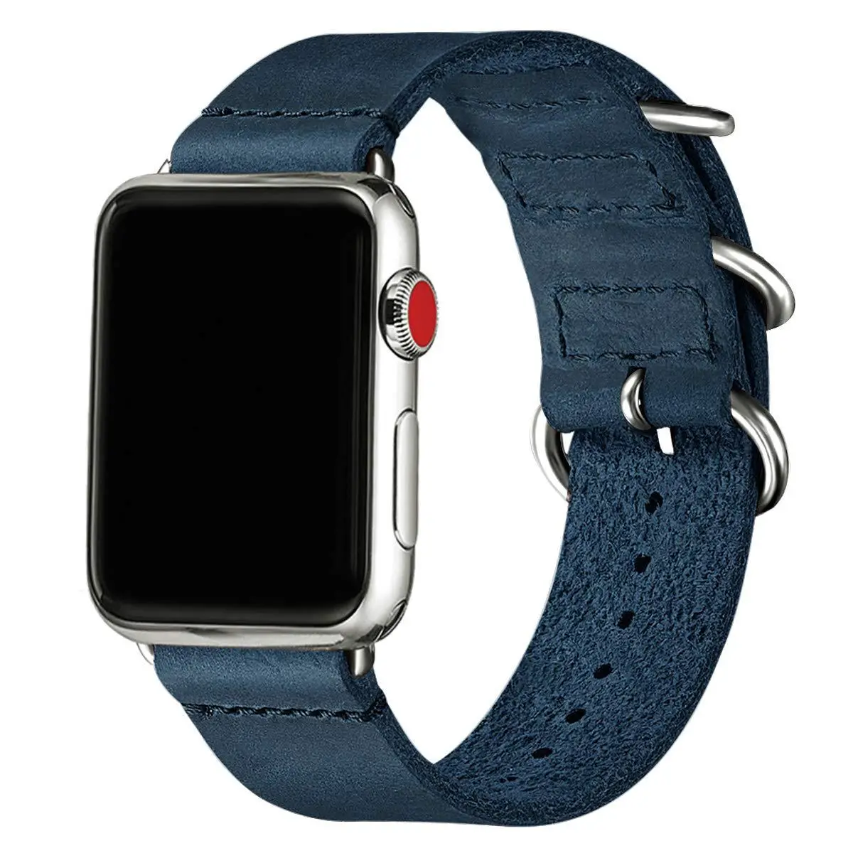 Apple Watch 3 Ring Buckle Frosted Leather Strap 22mm