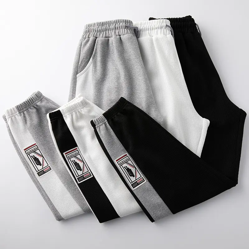 Men Black Drawstring Leg-Tied Pants with 3 Stripes - Image 15